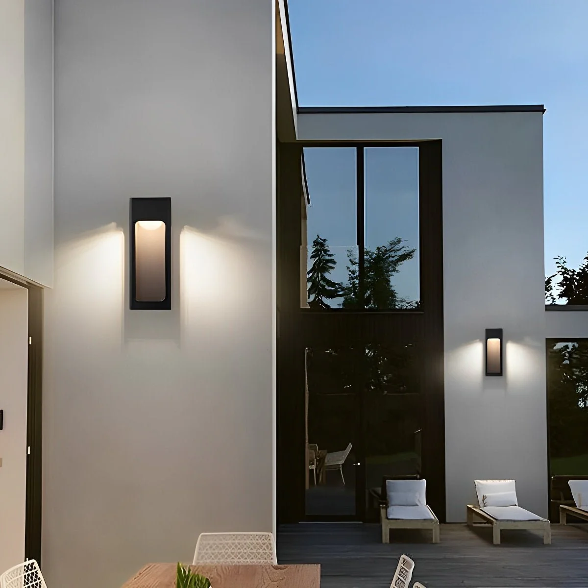 Modern Rectangular Waterproof LED Black Outdoor Wall Light Sconce Lamp - Image 4
