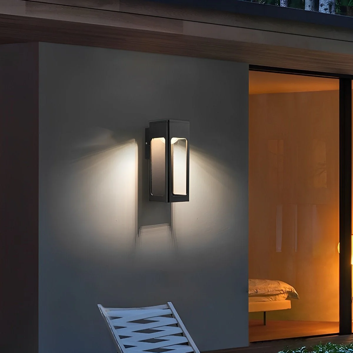 Modern Rectangular Waterproof LED Black Outdoor Wall Light Sconce Lamp - Image 6