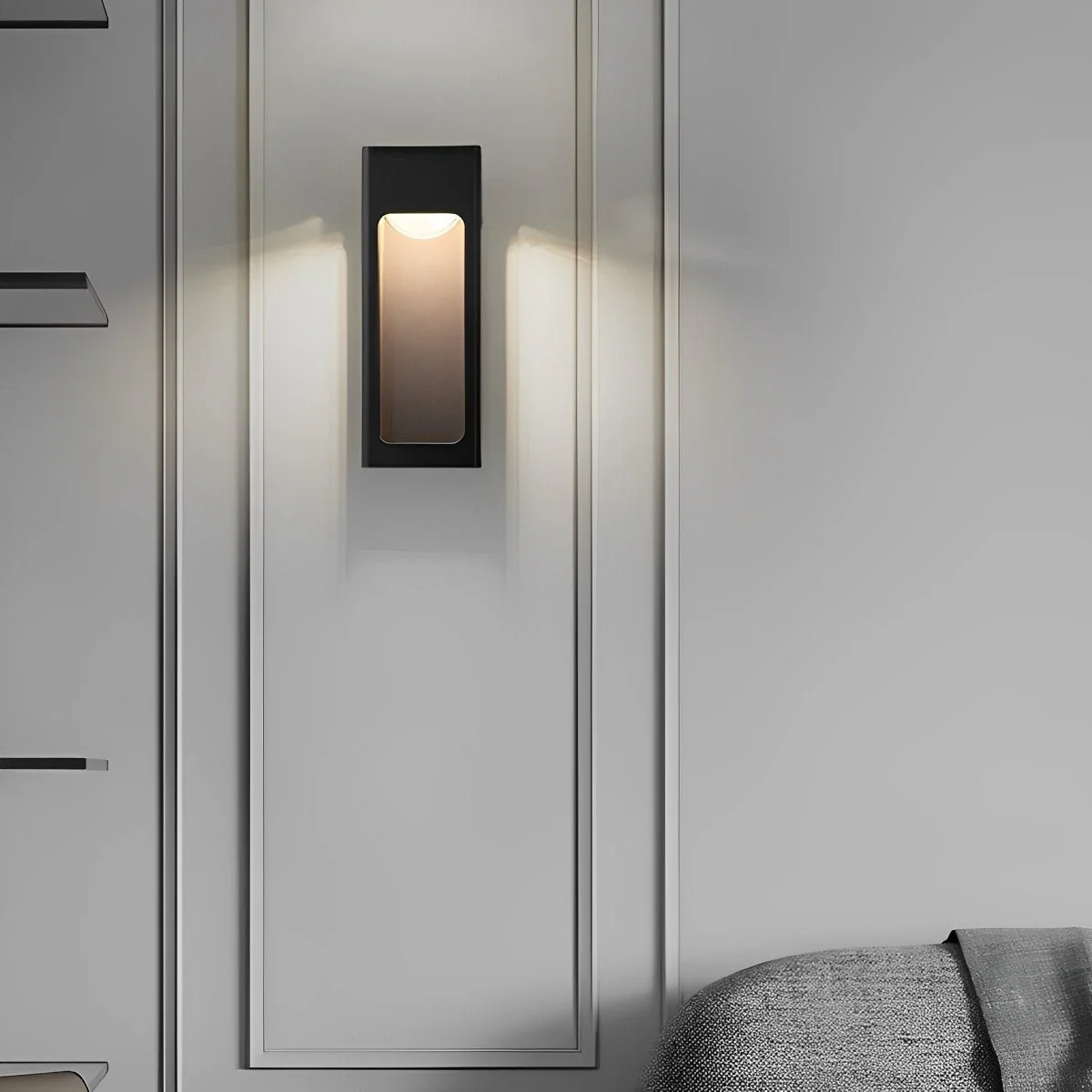 Modern Rectangular Waterproof LED Black Outdoor Wall Light Sconce Lamp - Image 7