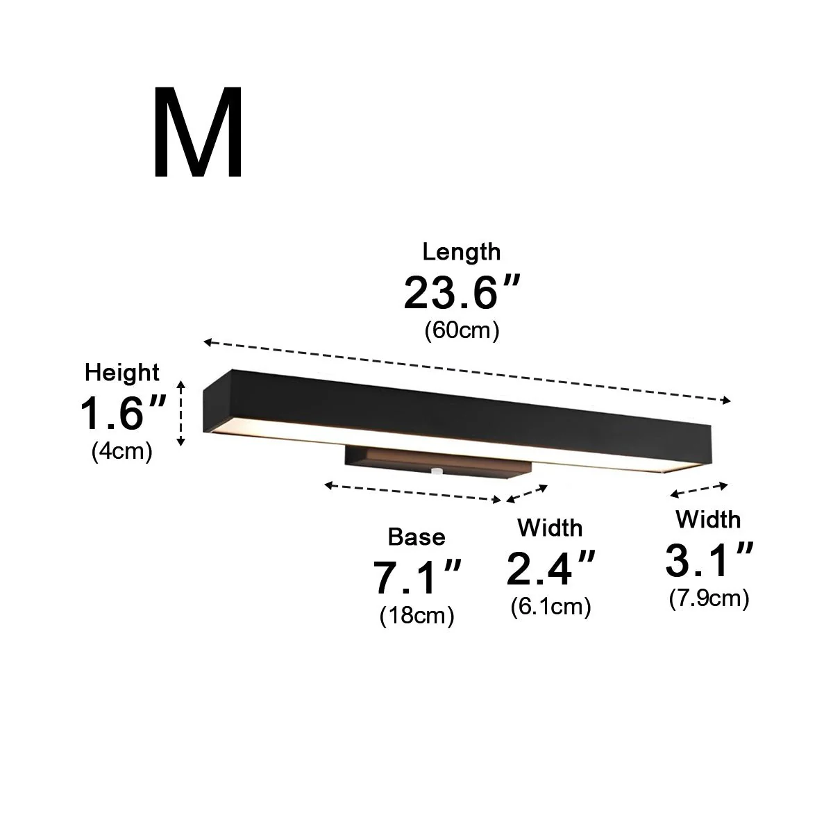 Rectangular Minimalist Waterproof Motion Sensor Black Modern Wall Sconce - Image 16