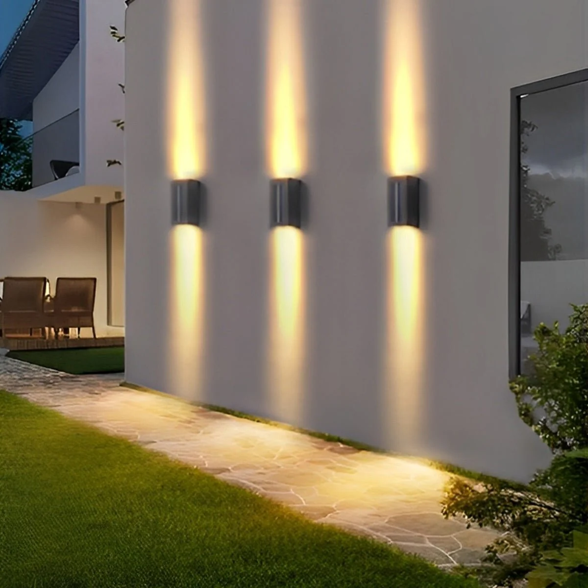 Rectangular Waterproof Up and Down Lights LED Modern Wall Sconce Lighting - Image 2