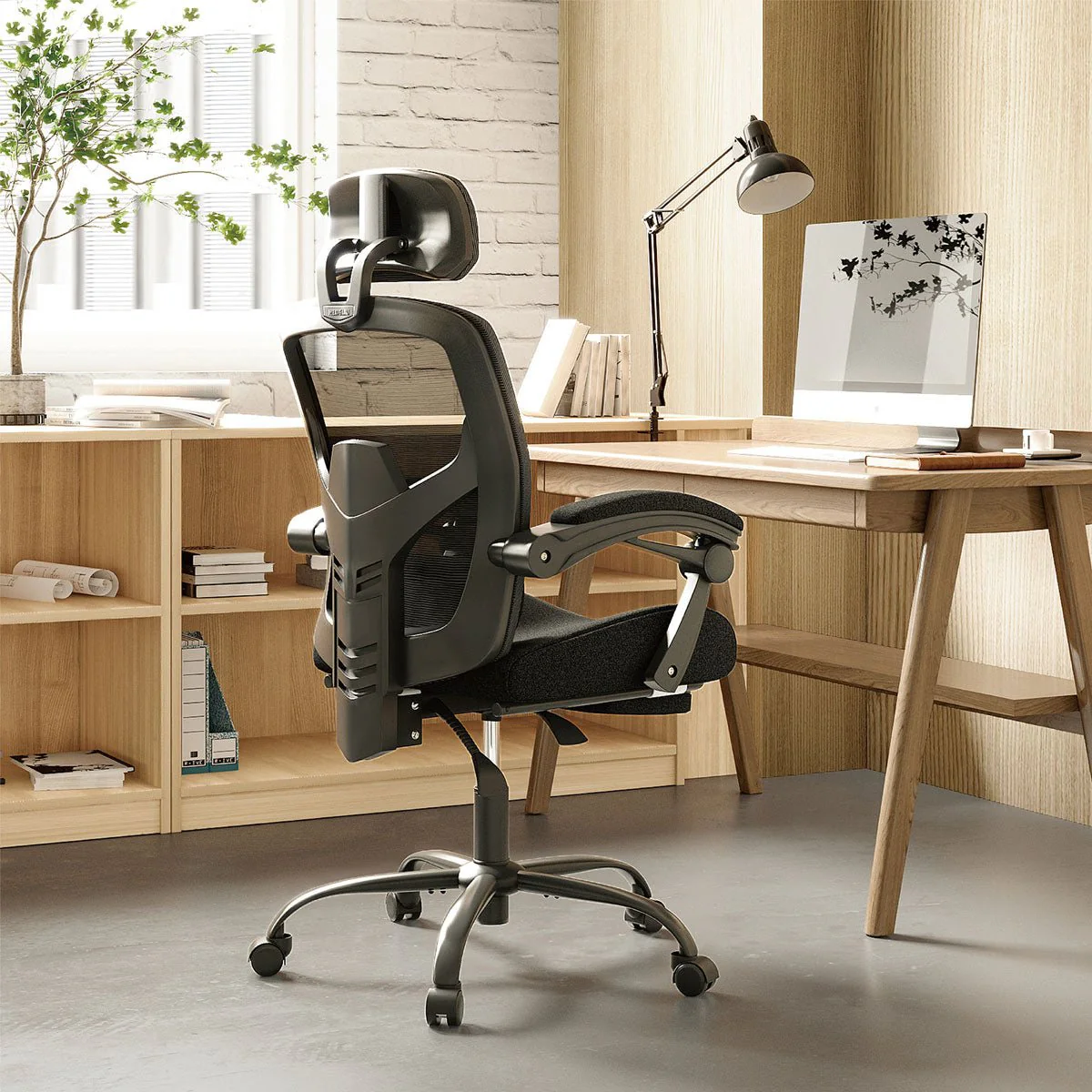 Modern Ergonomic Swivel Office Chair with Footrest & Lumbar Support - Image 3