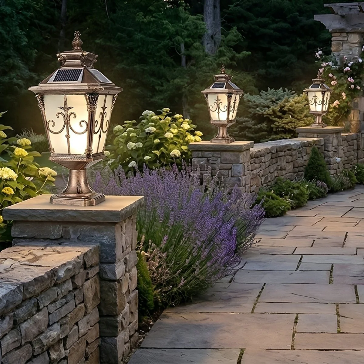 Victorian Style Fence Post Lights LED Garden Lamp Column Light Pillar Lam - Image 3