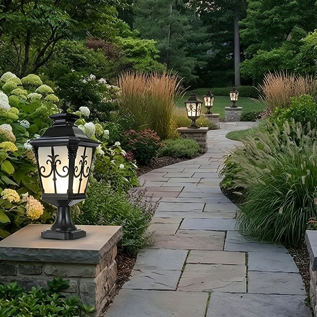 Victorian Style Fence Post Lights LED Garden Lamp Column Light Pillar Lam - Image 4