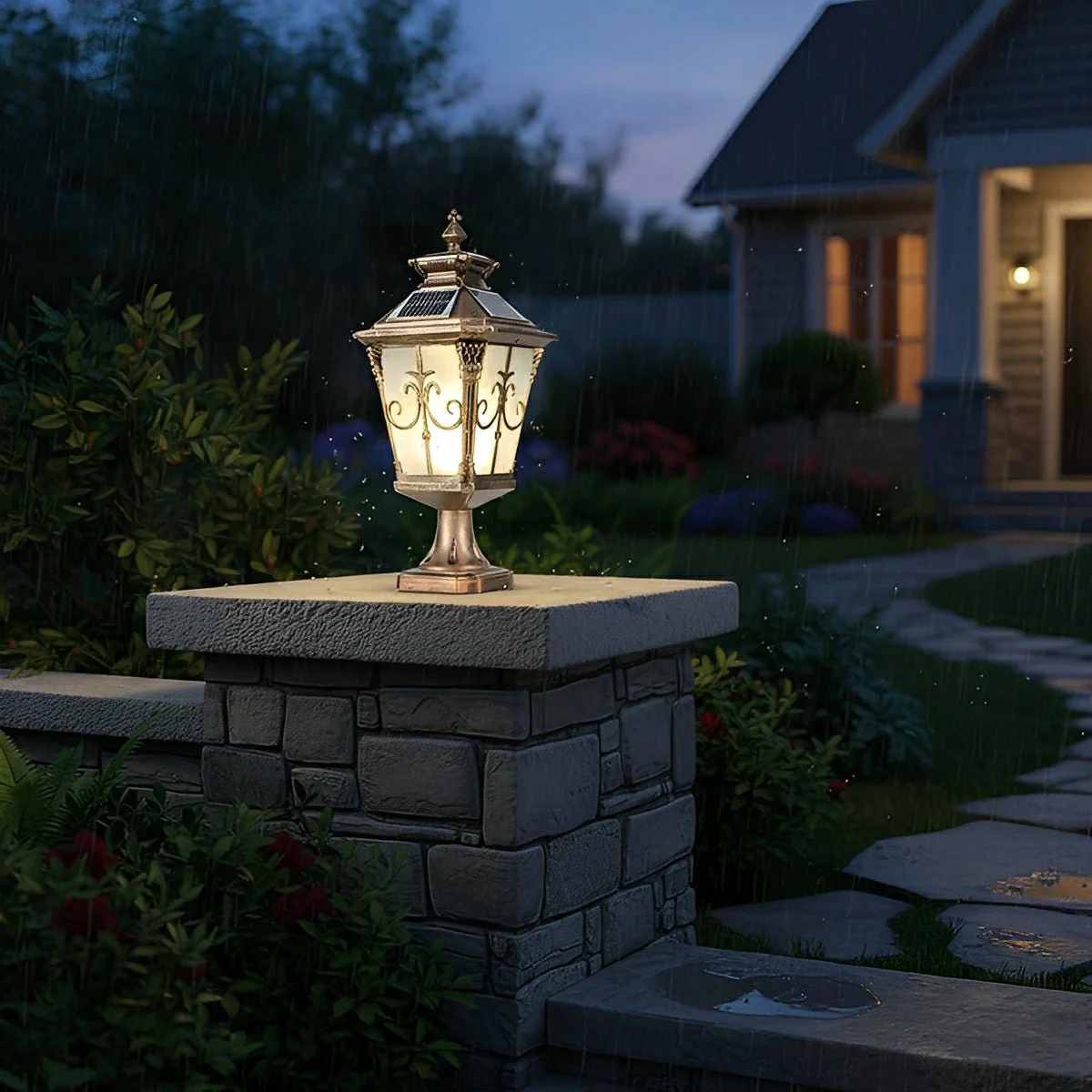 Victorian Style Fence Post Lights LED Garden Lamp Column Light Pillar Lam - Image 5