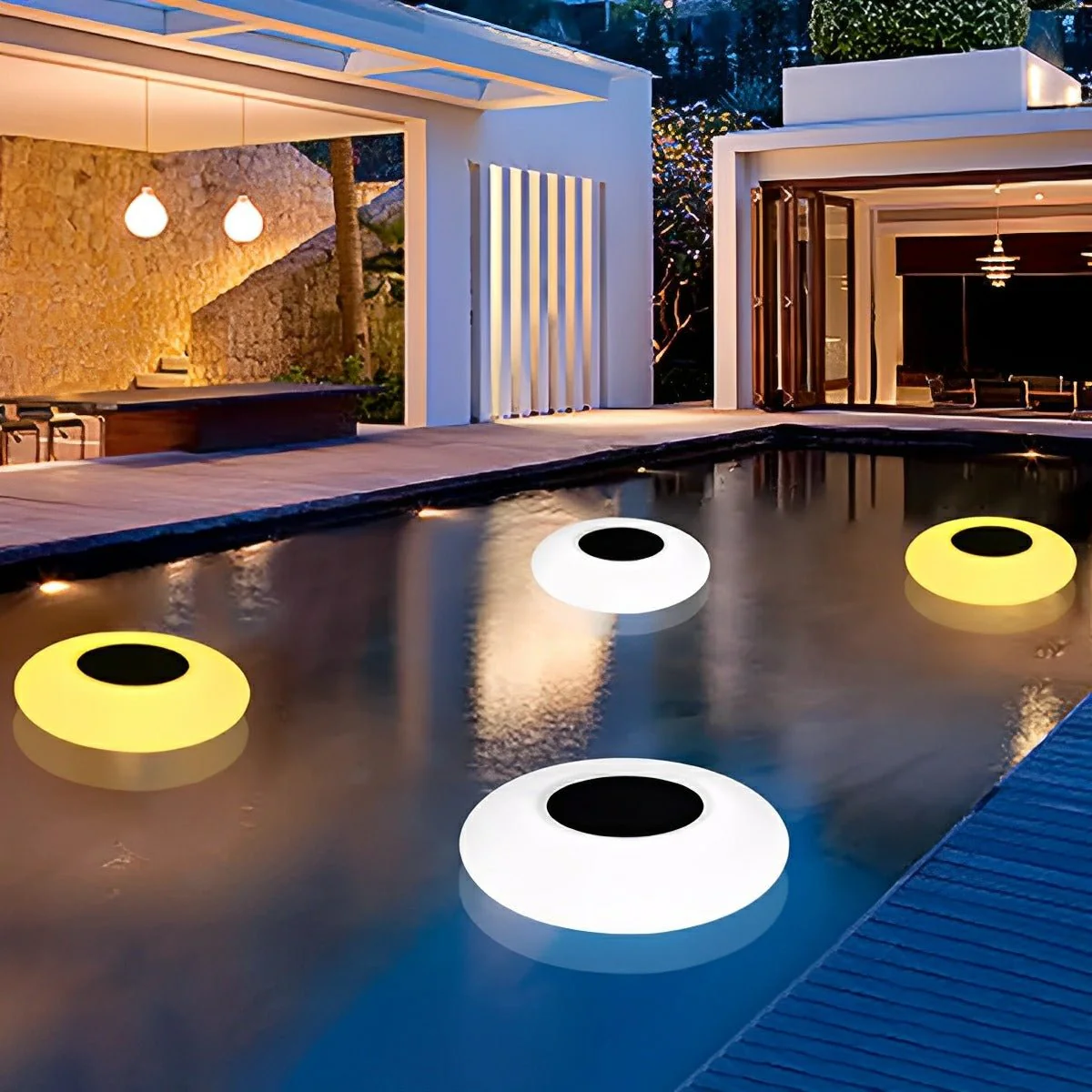 Round Colorful RGB LED Waterproof Solar Modern Outdoor Lights Pool Lights Water Floating Light Pond Lamp - Image 5
