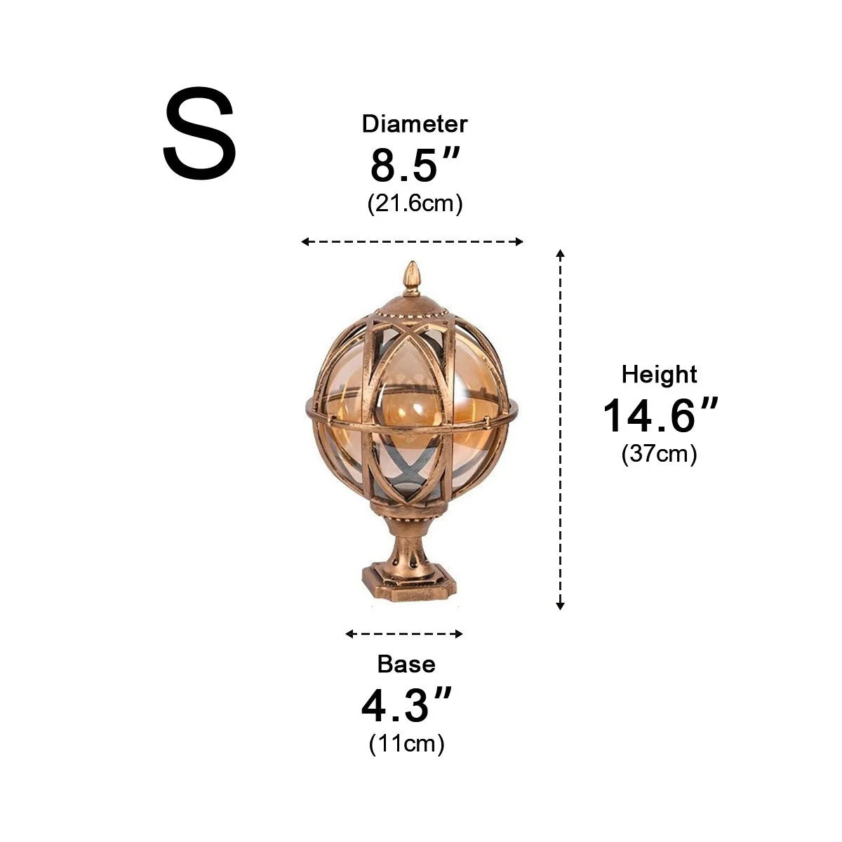 Farmhouse Round Ball Waterproof Outdoor Fence Post Lights - Image 13