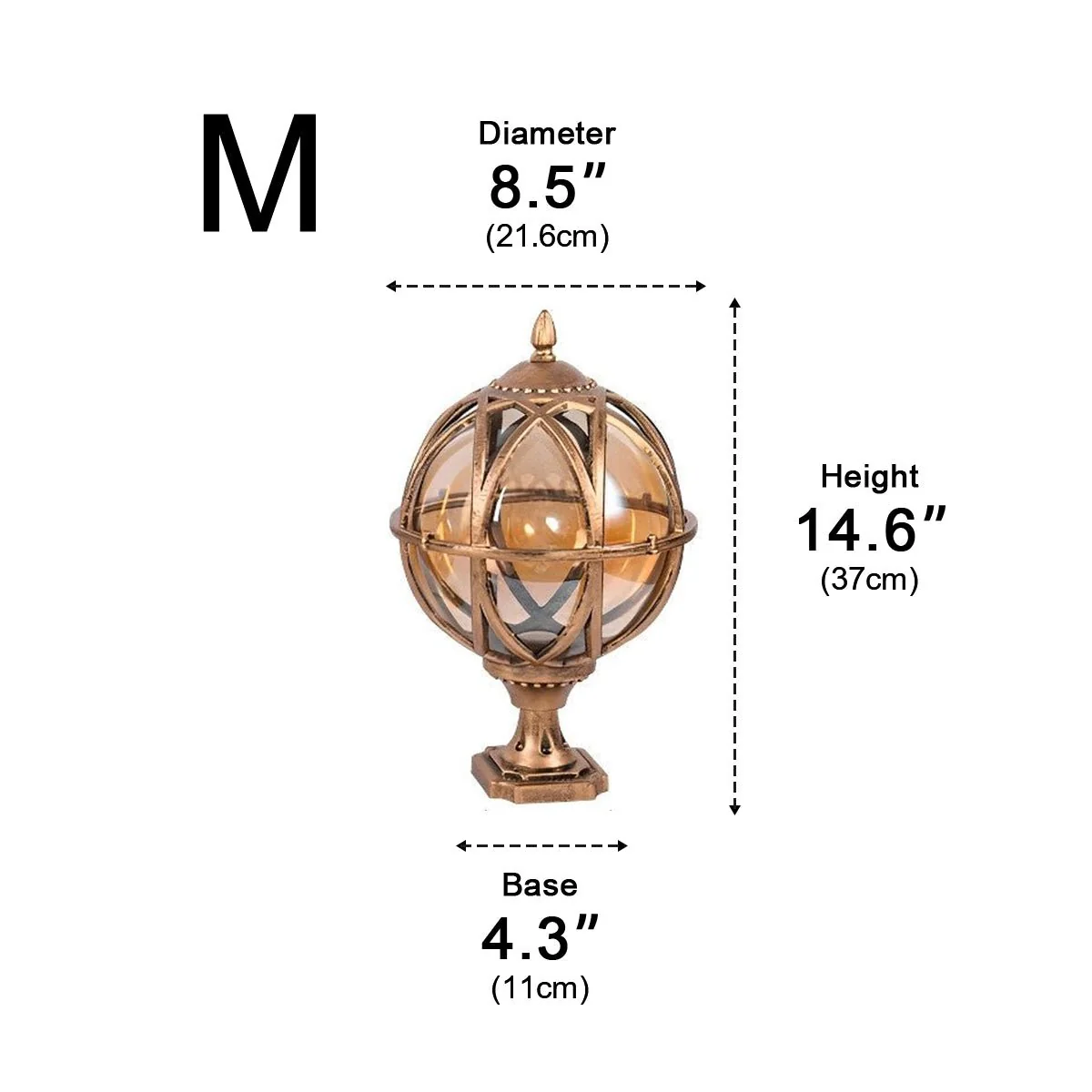 Farmhouse Round Ball Waterproof Outdoor Fence Post Lights - Image 14