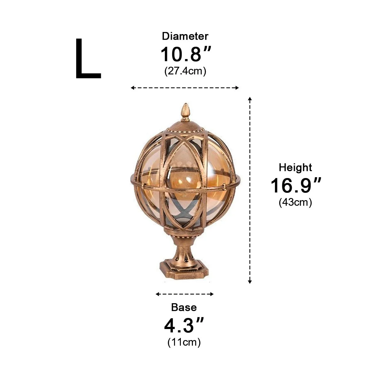 Farmhouse Round Ball Waterproof Outdoor Fence Post Lights - Image 15