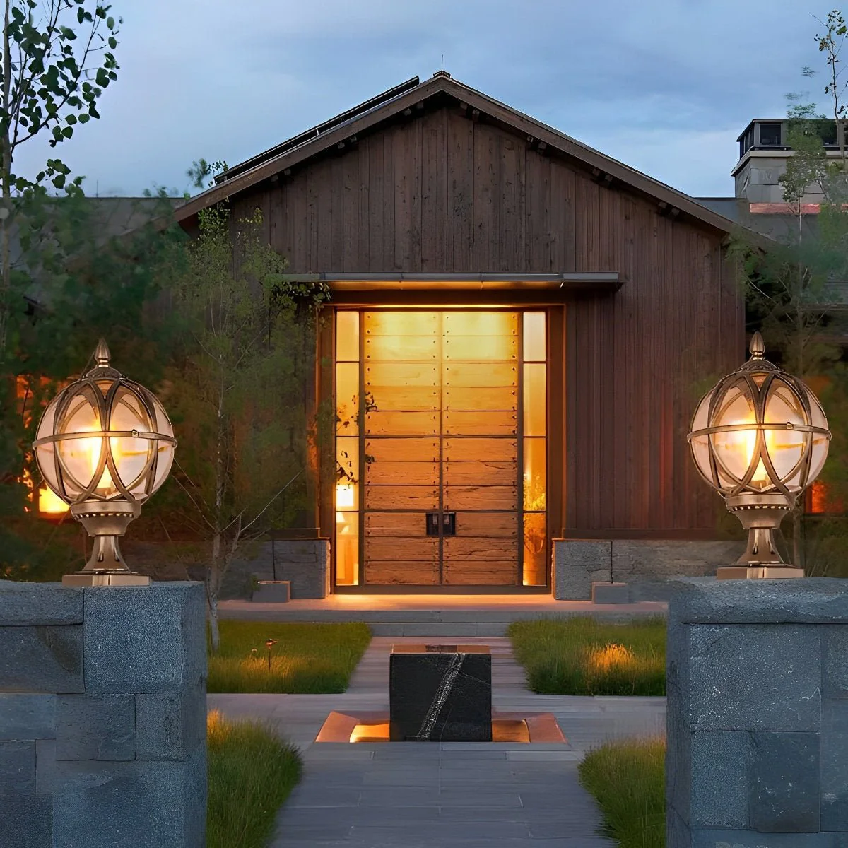 Farmhouse Round Ball Waterproof Outdoor Fence Post Lights - Image 4