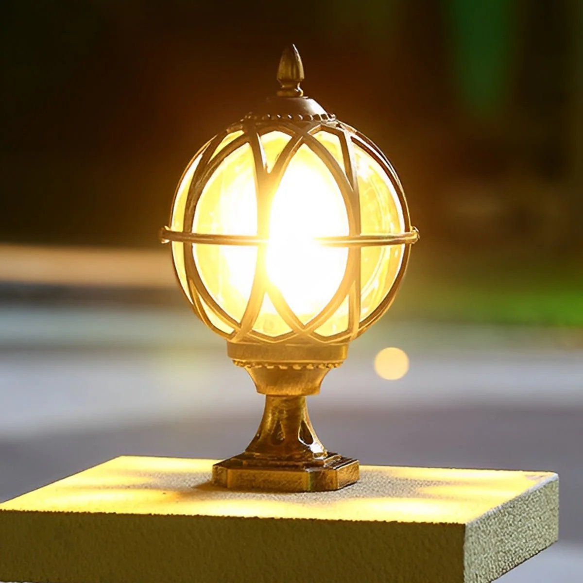 Farmhouse Round Ball Waterproof Outdoor Fence Post Lights - Image 5