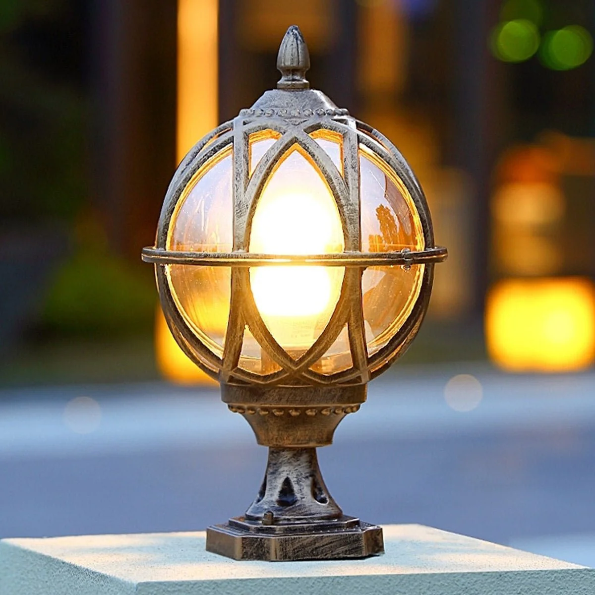 Farmhouse Round Ball Waterproof Outdoor Fence Post Lights - Image 6