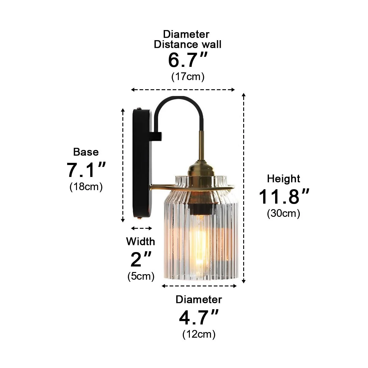 The Wavy Glass Dome LED Elegant Modern Wall Mounted Pendant Sconces Lamp - Image 7