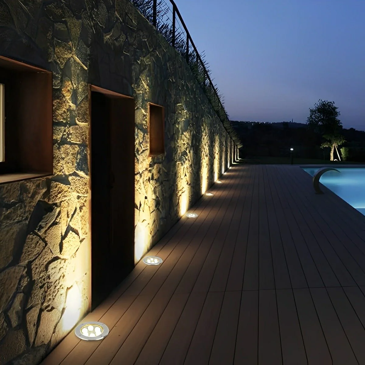 Round Outdoor LED In-Ground Lights Landscape Lights Wall Washer Lights - Image 3