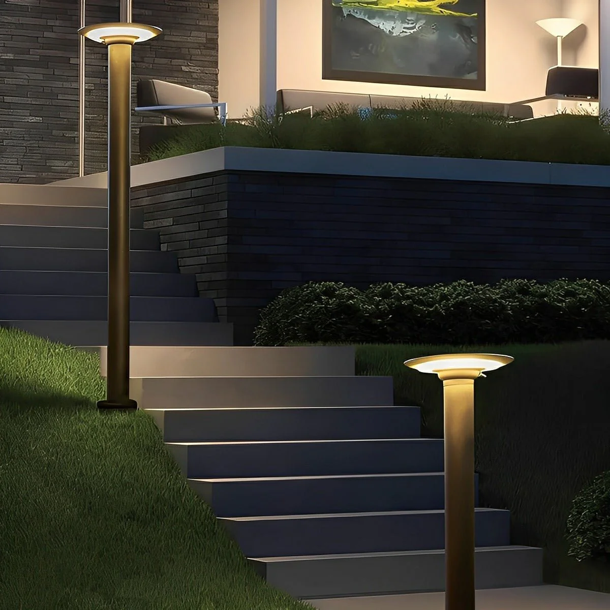 Waterproof Solar Round UFO Shaped LED Path Lights Outdoor Lawn Lights - Image 7