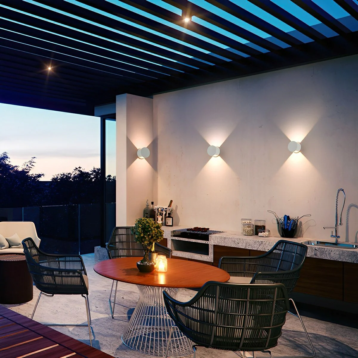 Modern Waterproof Round Up and Down Lights LED Wall Lights - Image 3
