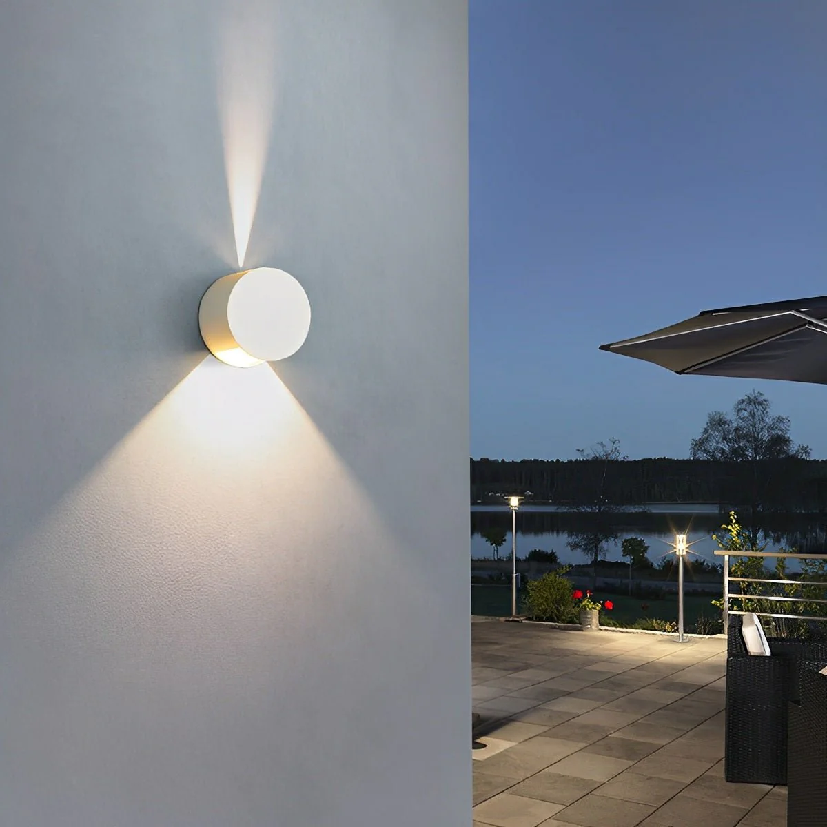 Modern Waterproof Round Up and Down Lights LED Wall Lights - Image 4