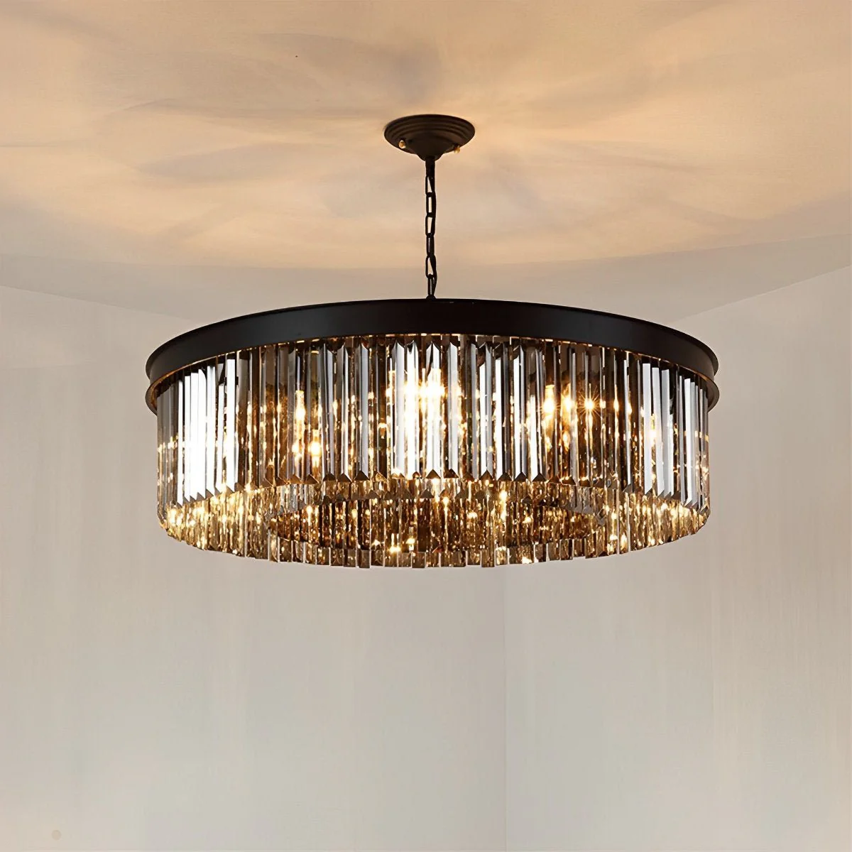 Rustic Modern Crystal Chandeliers Round Ceiling Lights - Image 4