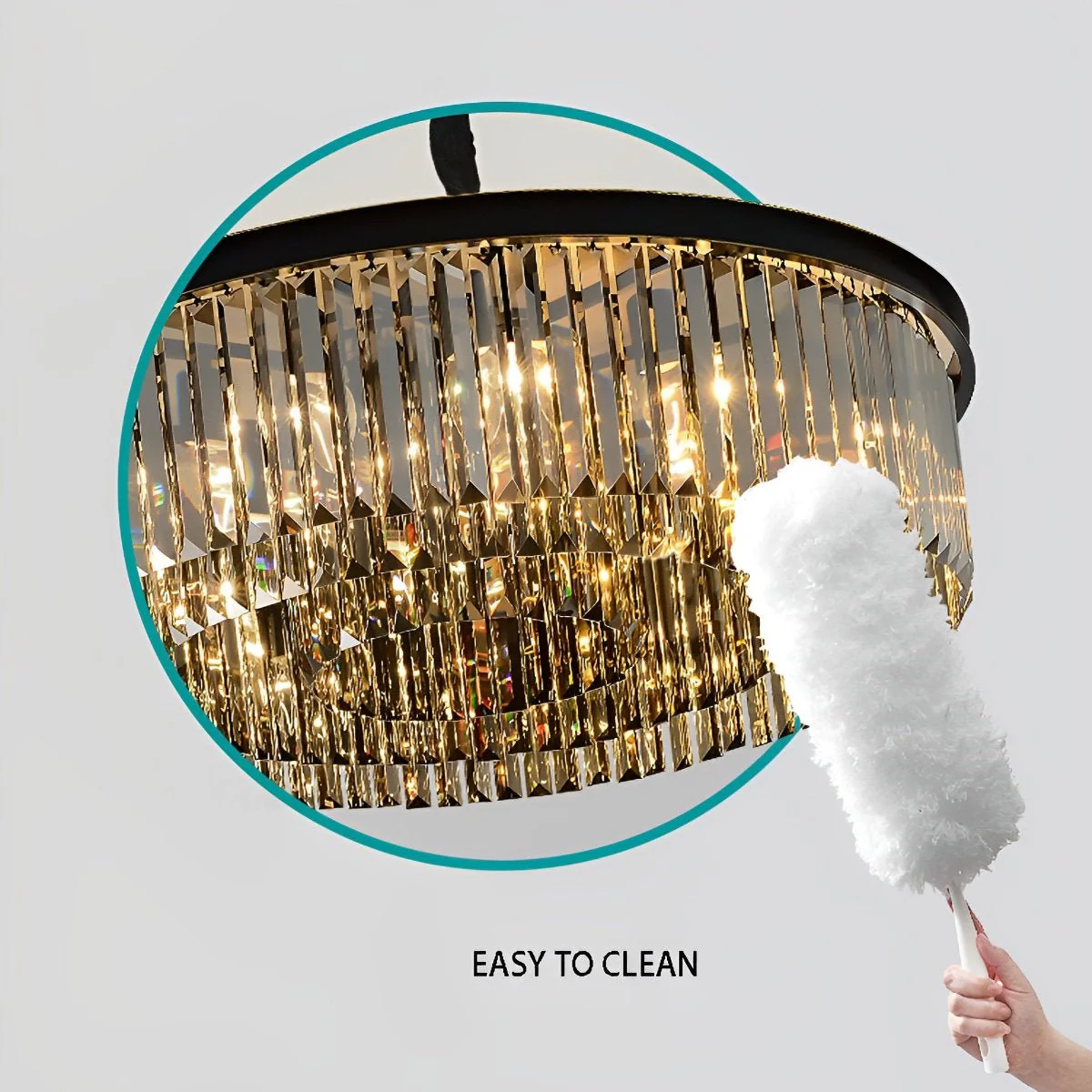 Rustic Modern Crystal Chandeliers Round Ceiling Lights - Image 5