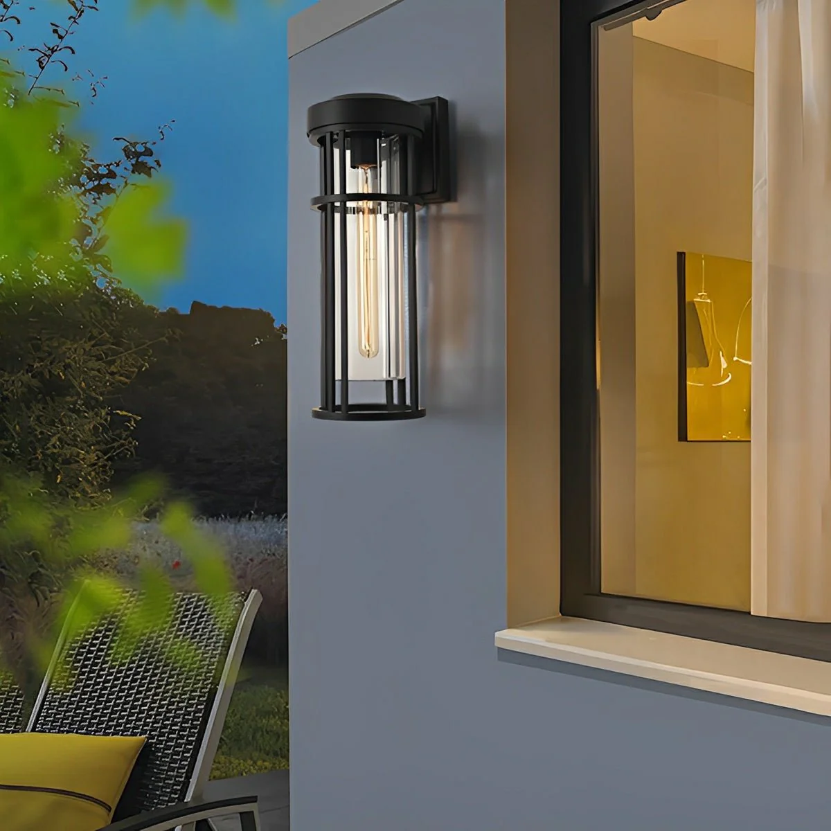 Rustic Modern Cylinder Waterproof Outdoor LED Porch Wall Lights - Image 3