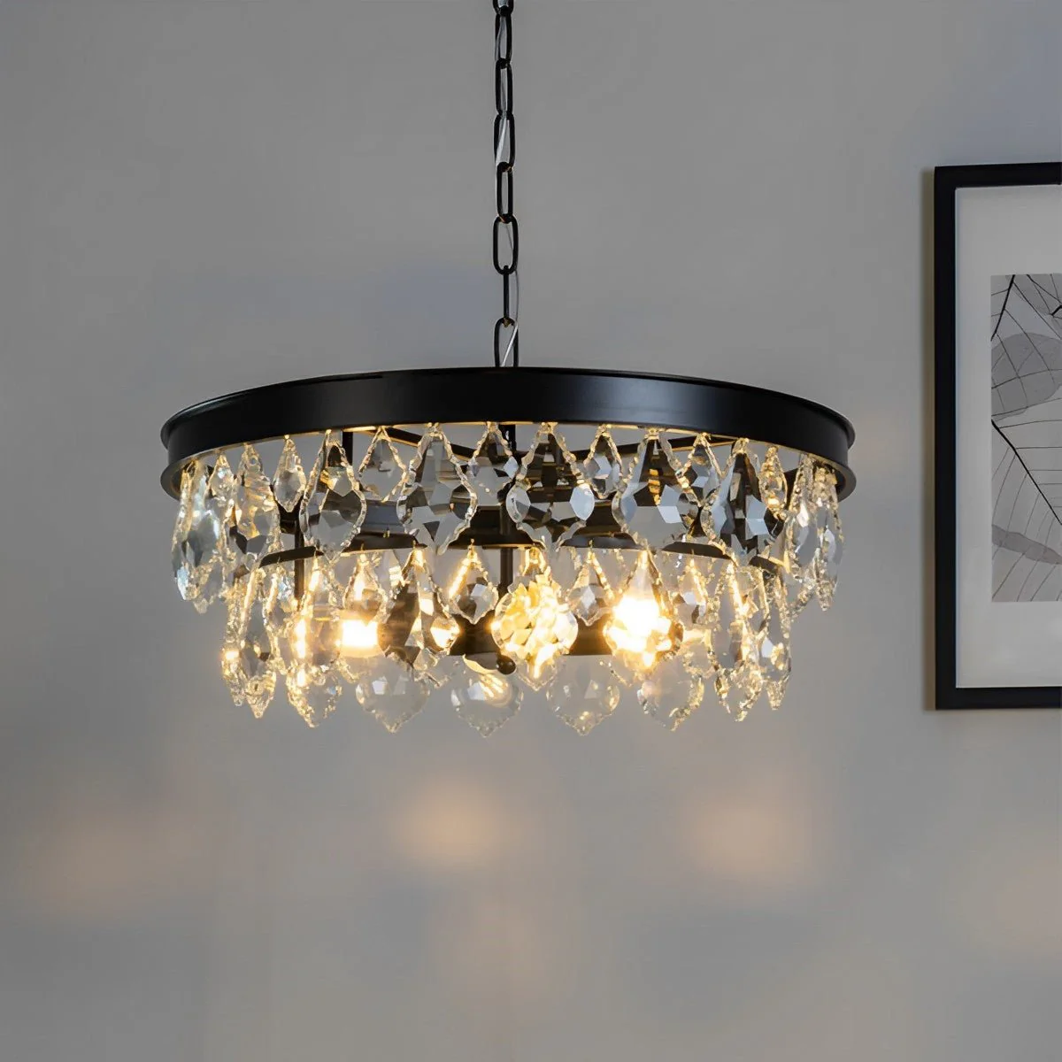Rustic Modern Round Crystal Chandeliers Round Light - Image 3