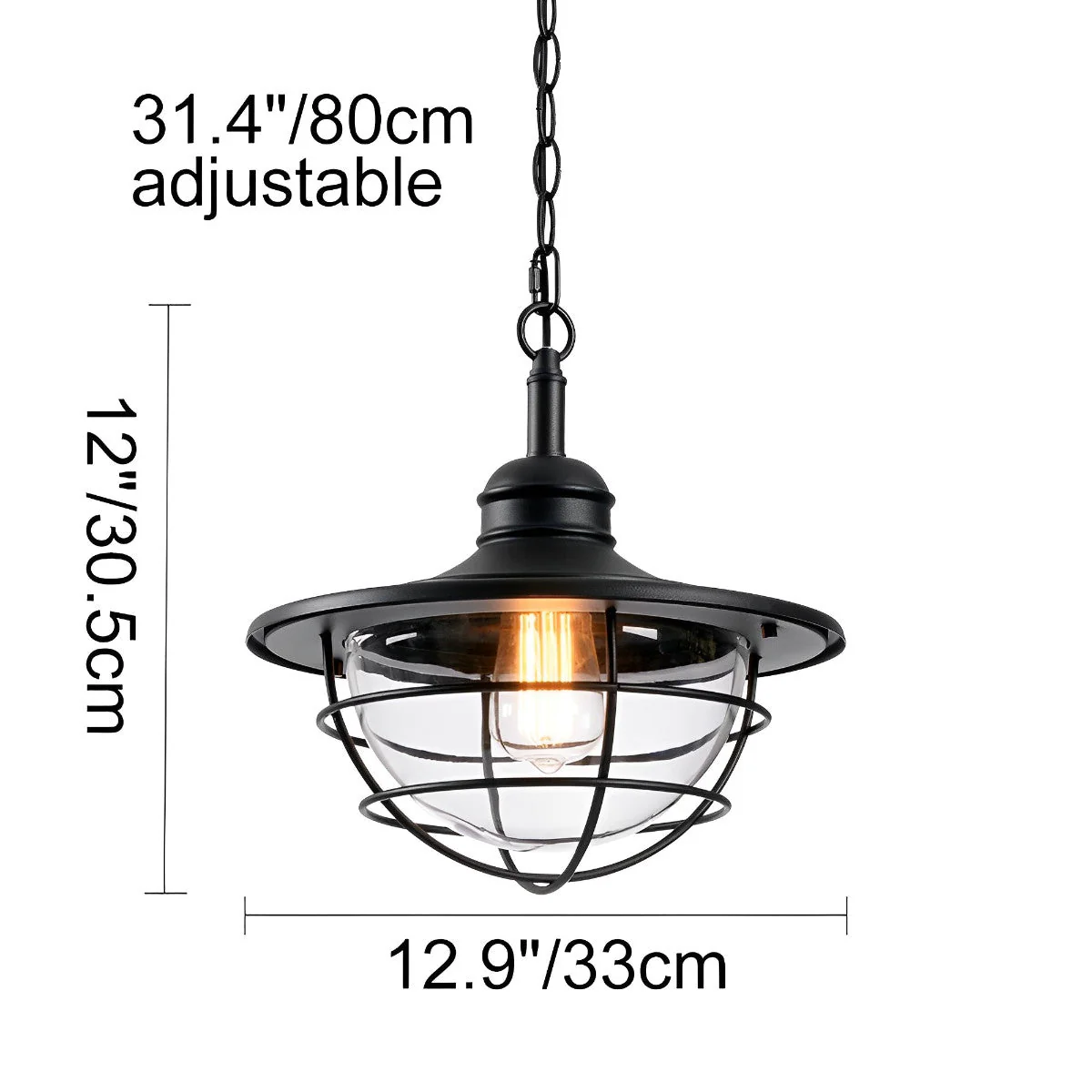 Rustic Modern Super Bright Black Outdoor Pendant Lights Lantern - Image 7