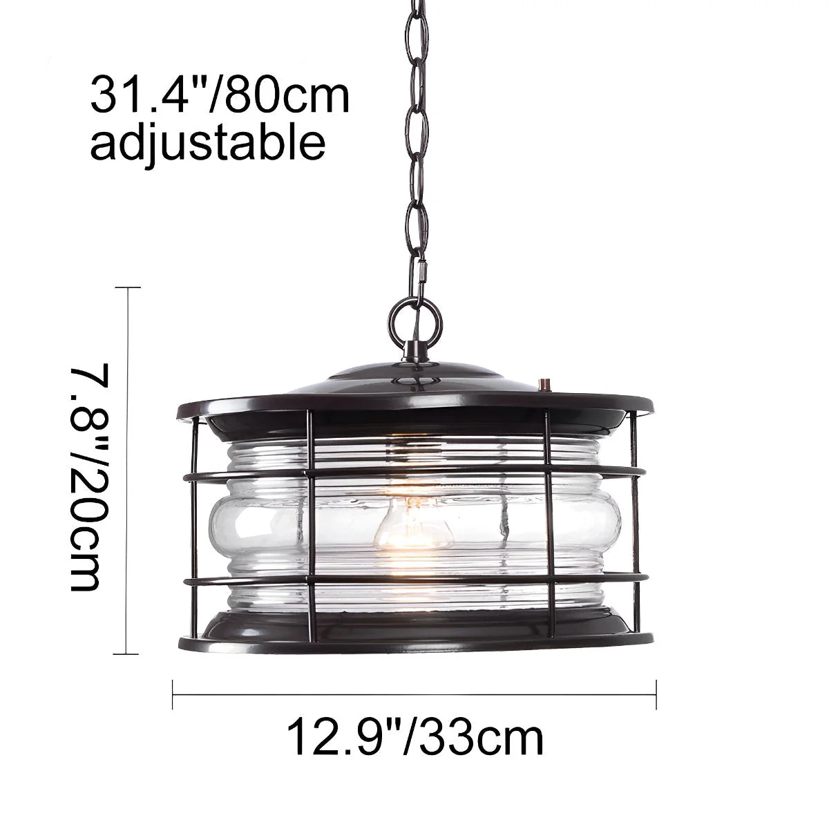 Rustic Modern Super Bright Black Outdoor Pendant Lights Lantern - Image 8