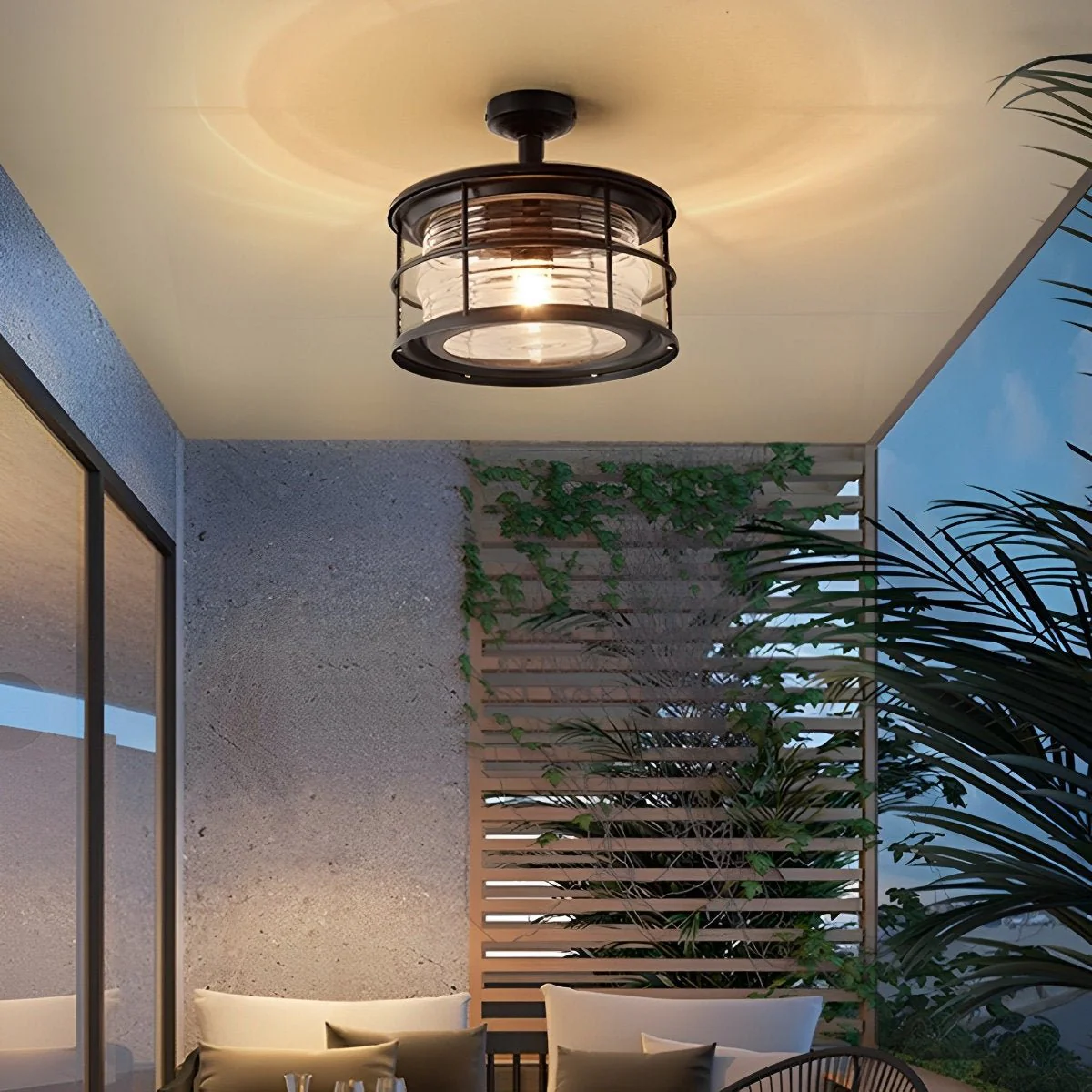 Rustic Modern Super Bright Black Round Outdoor Ceiling Lights - Image 10