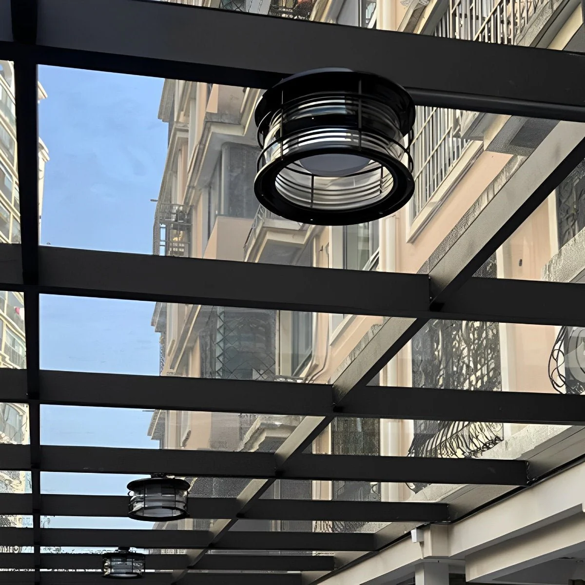 Rustic Modern Super Bright Black Round Outdoor Ceiling Lights - Image 12