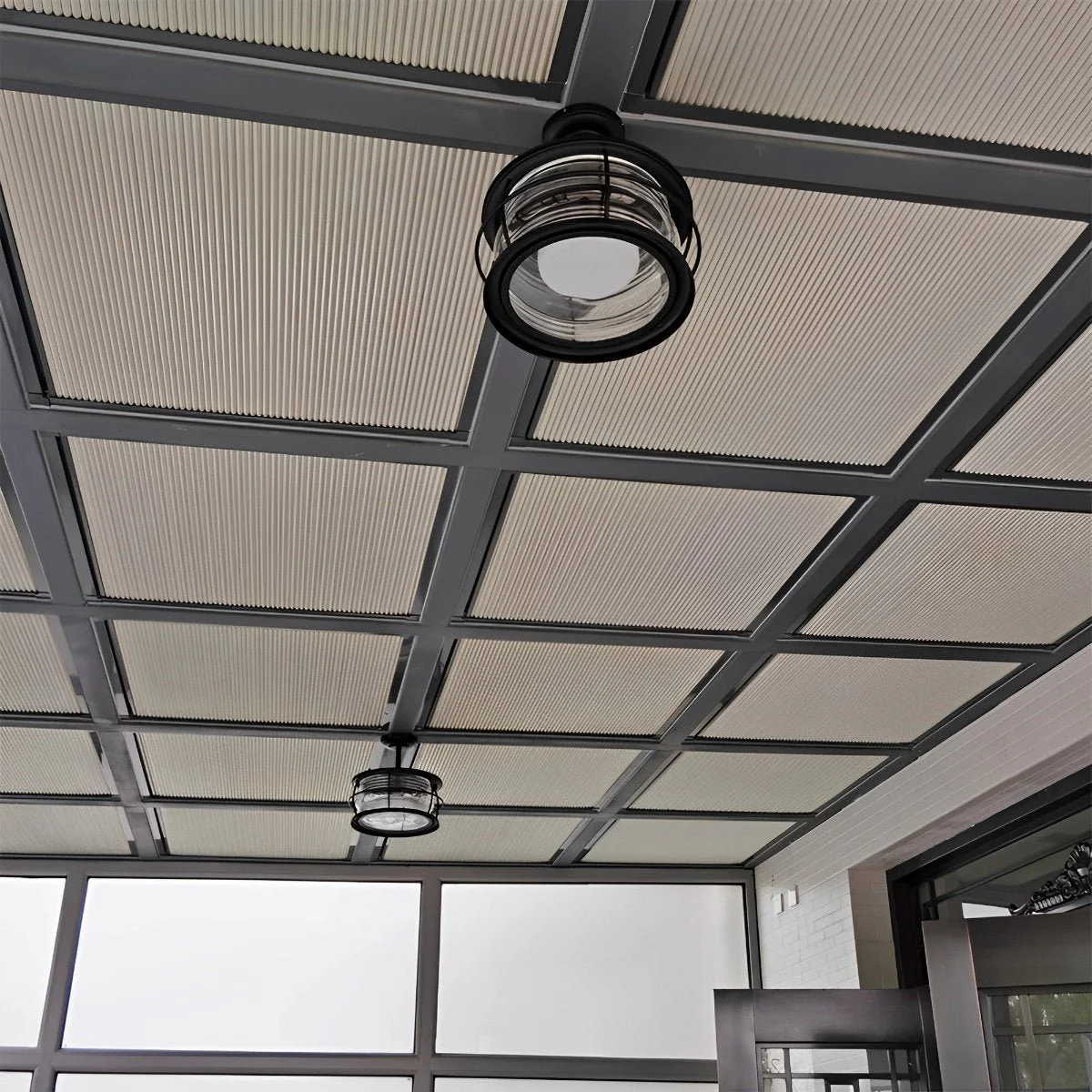 Rustic Modern Super Bright Black Round Outdoor Ceiling Lights - Image 3