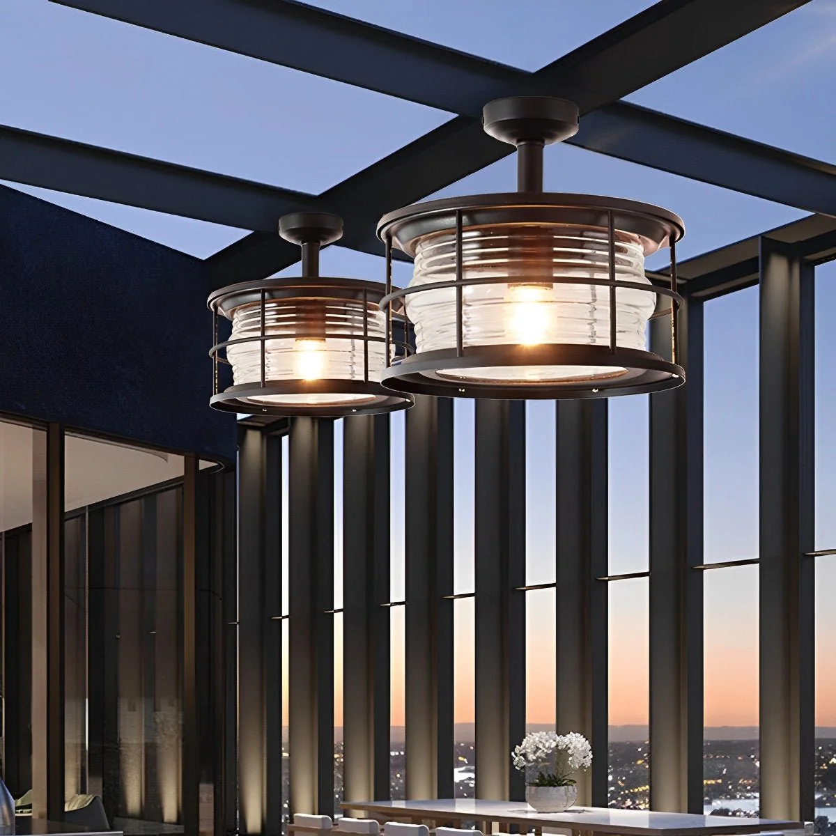 Rustic Modern Super Bright Black Round Outdoor Ceiling Lights - Image 6
