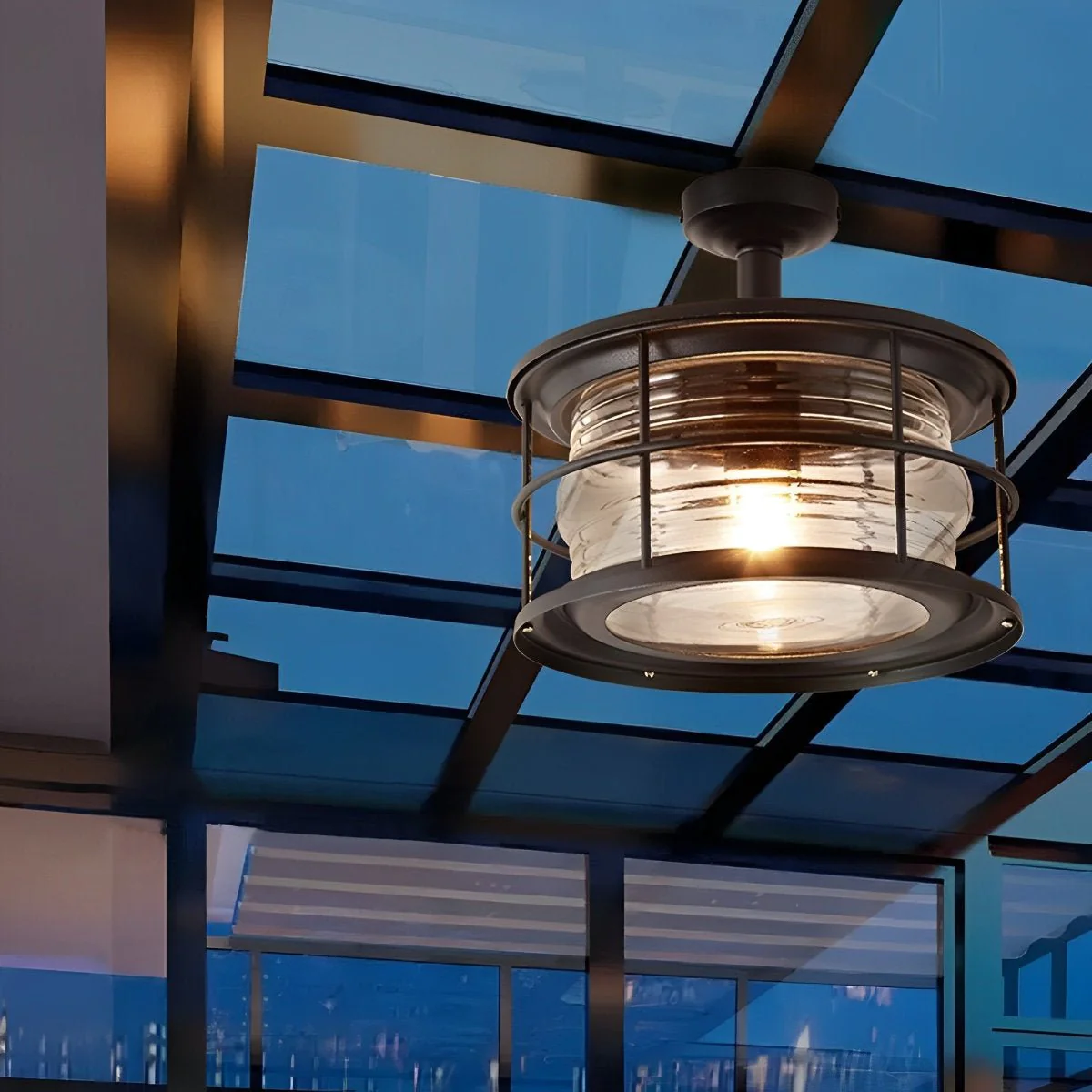 Rustic Modern Super Bright Black Round Outdoor Ceiling Lights - Image 8