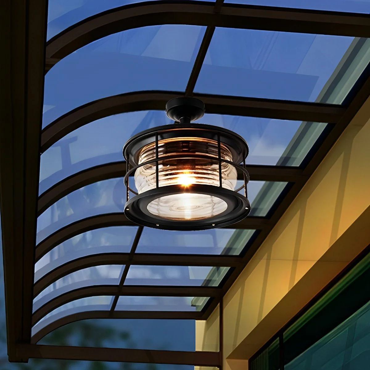 Rustic Modern Super Bright Black Round Outdoor Ceiling Lights - Image 9