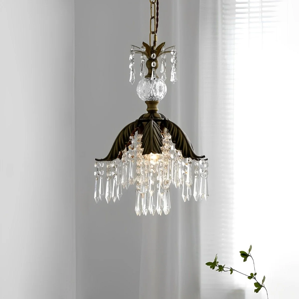 Rustic Retro Flower Crystal Chandelier Lighting - Image 4