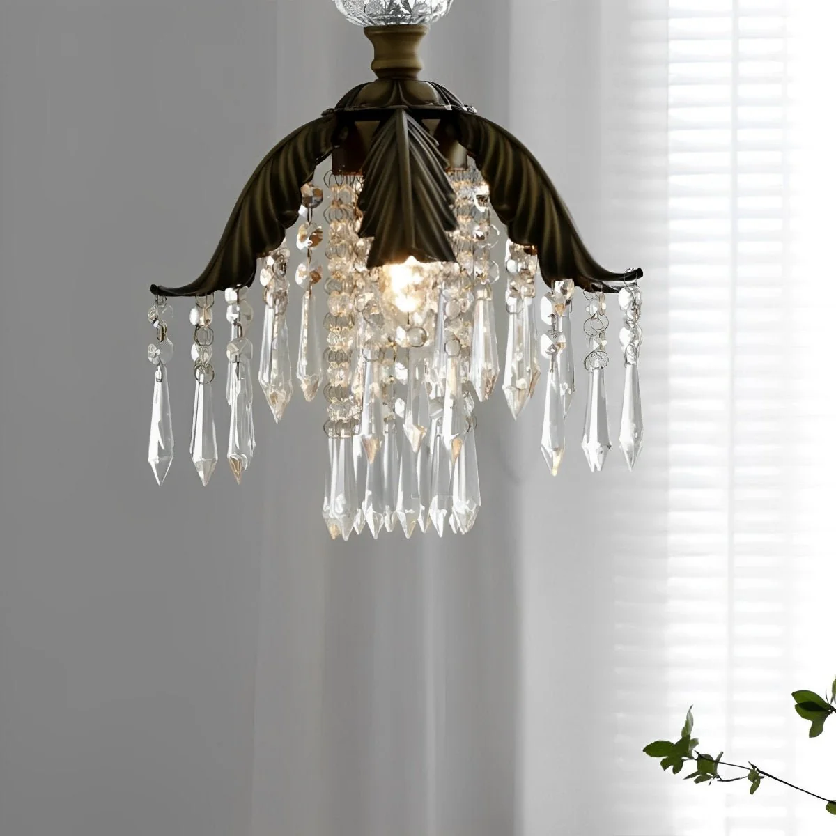 Rustic Retro Flower Crystal Chandelier Lighting - Image 8