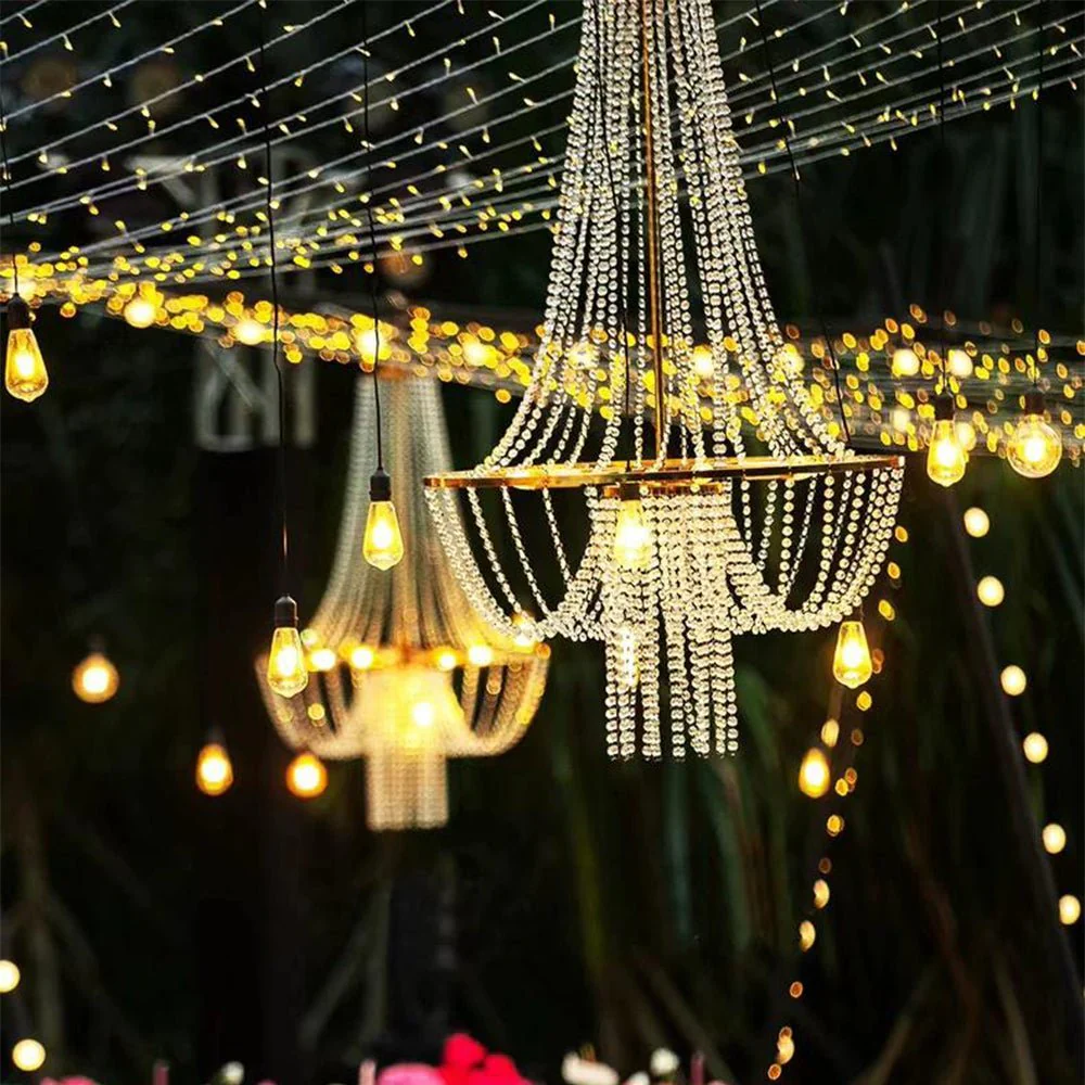 Set of 2 Luxury Waterproof Outdoor Wedding Crystal Chandeliers - Image 8