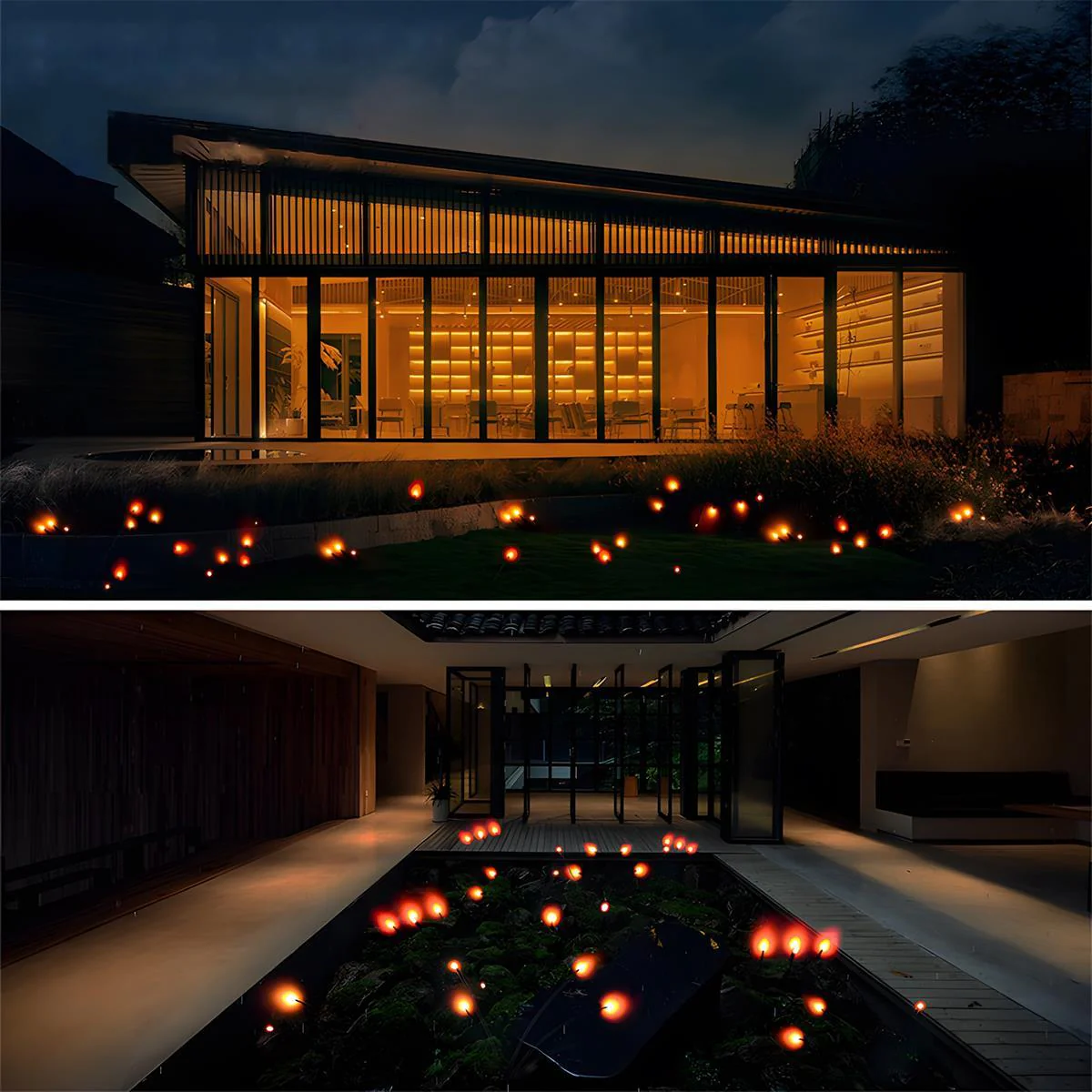 Set of 4 Low Voltage 12V Waterproof 6-LED Firefly Outdoor Lawn Lights - Image 2