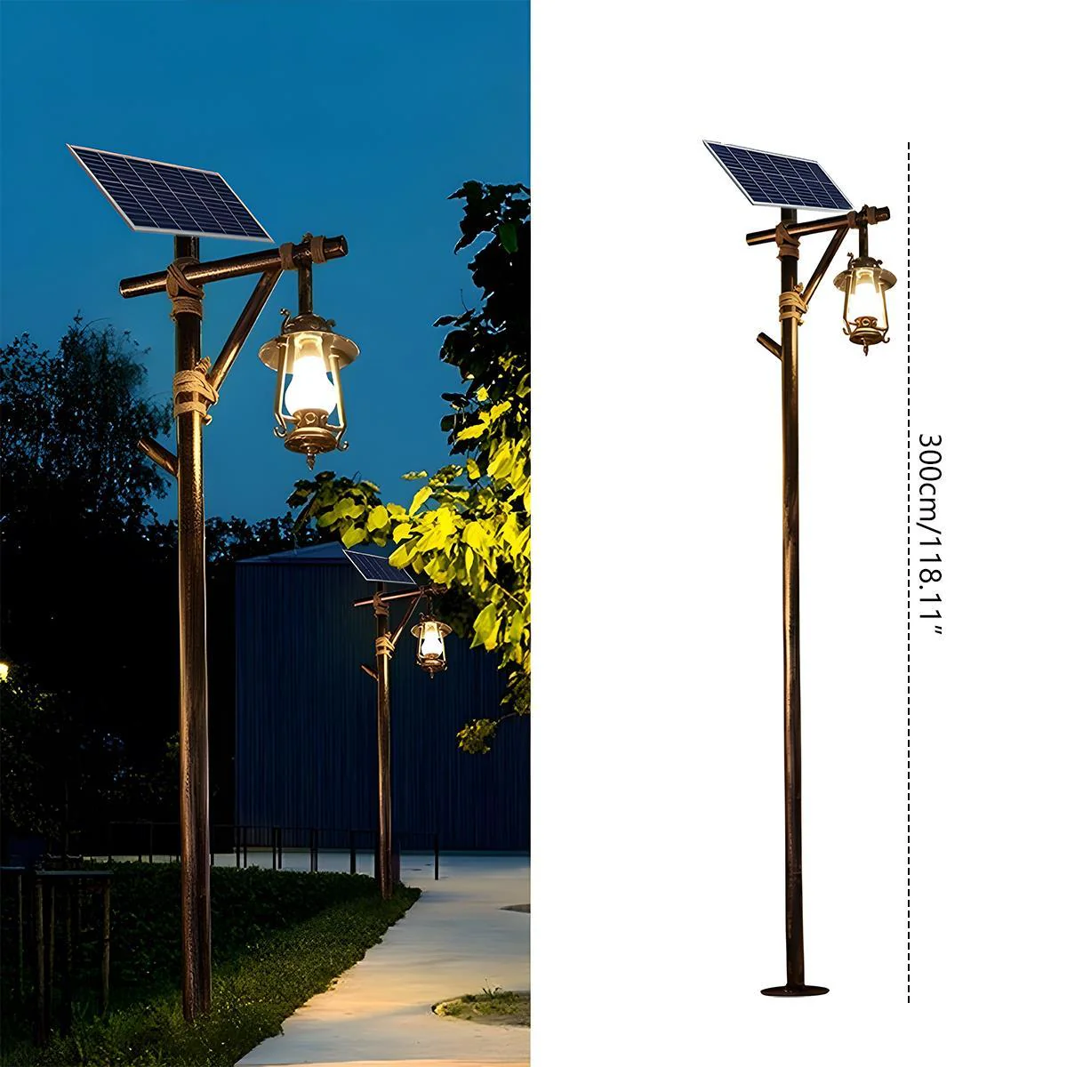 Set of 4 Waterproof Vintage Lantern Outdoor Western Street Pole Lights - Image 10