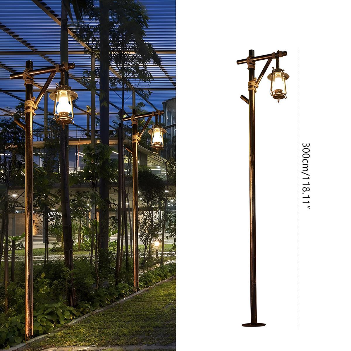 Set of 4 Waterproof Vintage Lantern Outdoor Western Street Pole Lights - Image 9