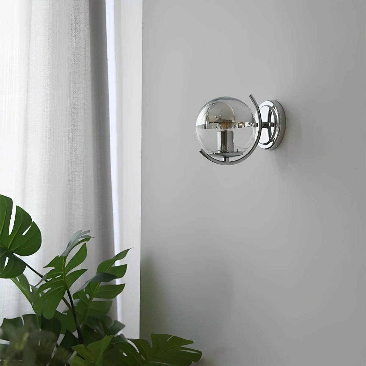 Modern Minimalist Space age Silver Wall Sconces Lights - Image 9