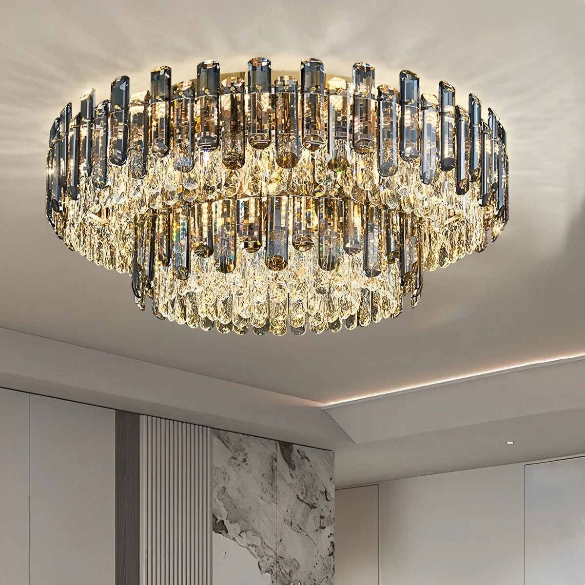 Modern Round Luxury Crystal Ceiling Lights - Image 3