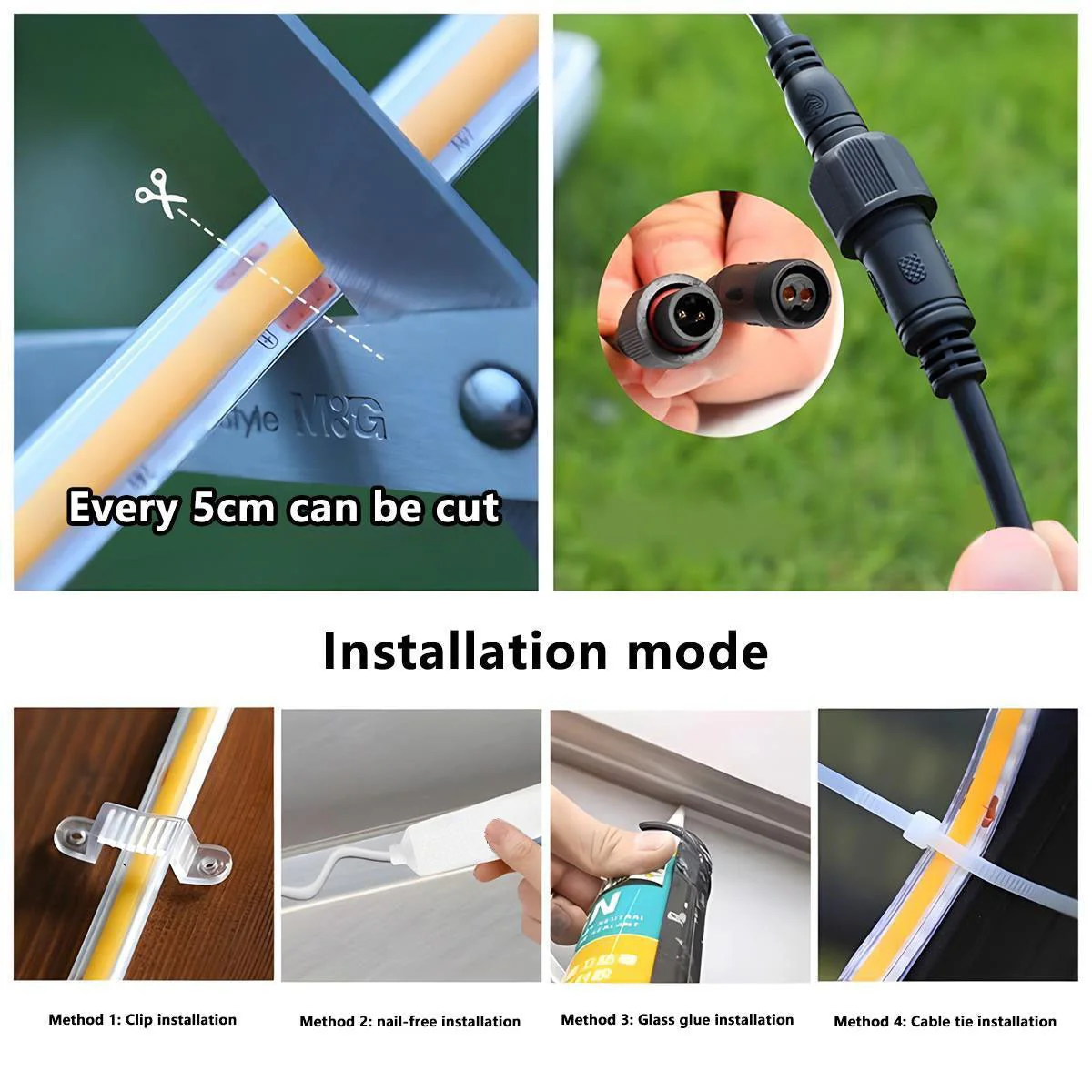 Solar COB DIY Waterproof Outdoor Recessed LED Flexible Linear Light - Image 15