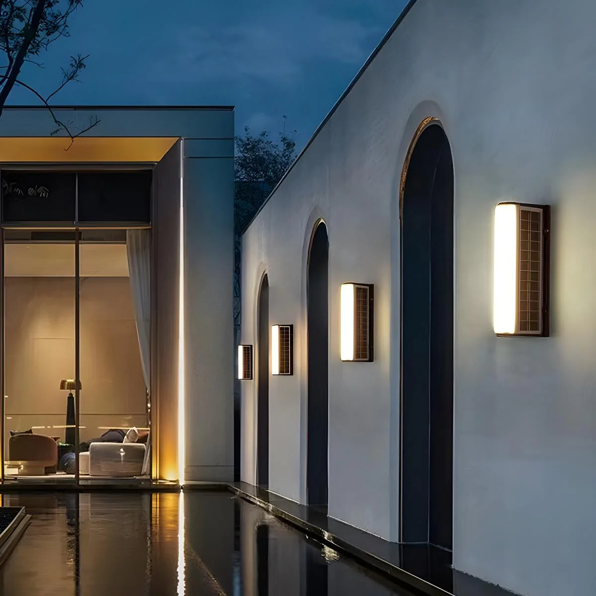 Waterproof  Solar Modern Rectangular Minimalist LED Strip Light - Image 3