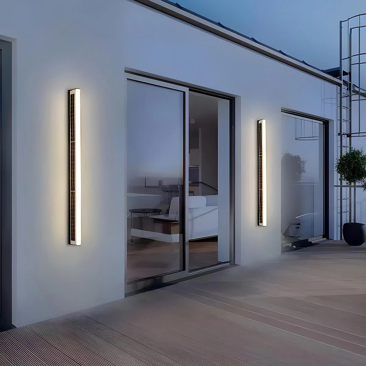 Waterproof  Solar Modern Rectangular Minimalist LED Strip Light - Image 5
