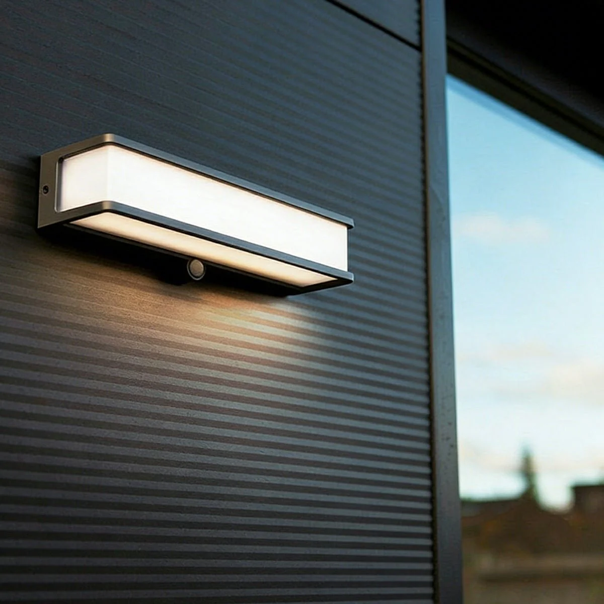 Solar Motion Sensor Geometric Waterproof Outdoor LED Porch Wall Lights - Image 2