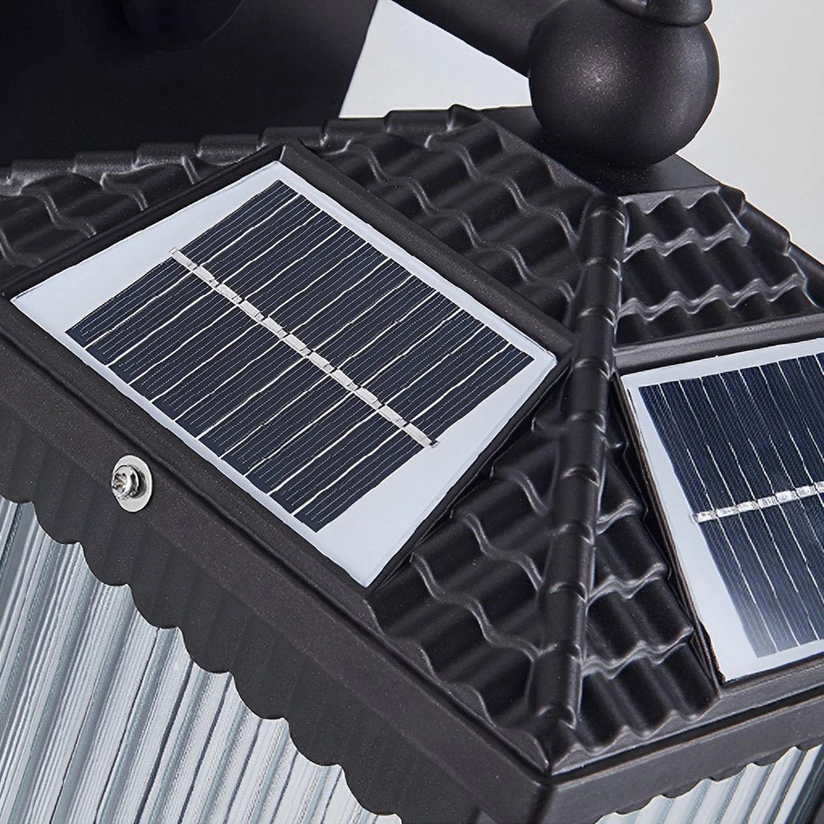 Waterproof Retro Striped Glass Solar Wall Lights - Image 11