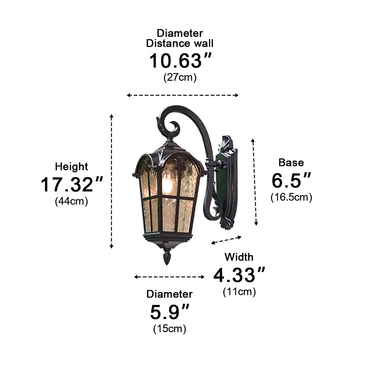 Rustic Ancient Rome Cross Waterproof Outdoor LED Porch Wall Light - Image 8