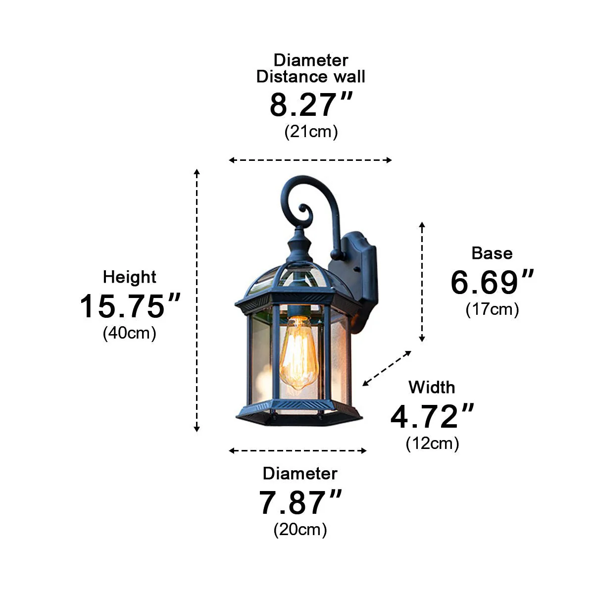 Rustic Gazebo Waterproof Outdoor LED Porch Wall Lights - Image 7