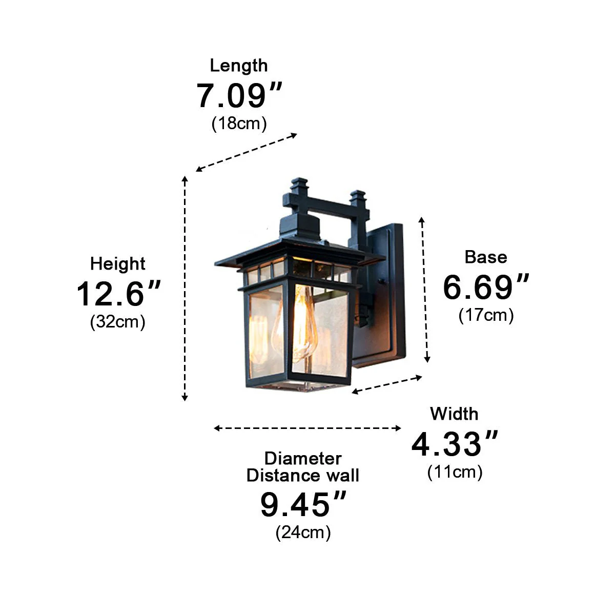 Rustic Square Waterproof Outdoor LED Porch Wall Light - Image 8