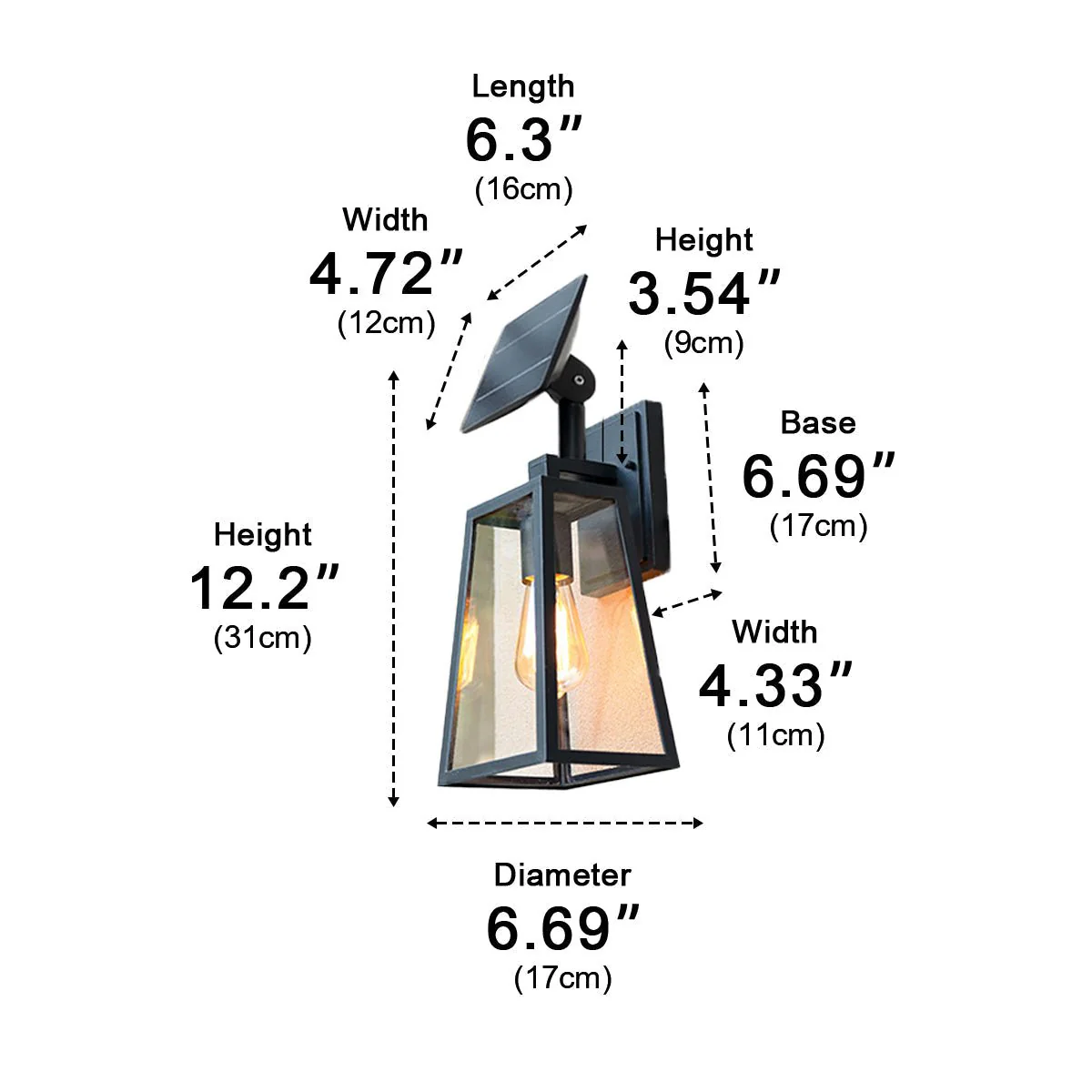 Rustic Trapezoid Waterproof Outdoor LED Porch Wall Light - Image 7